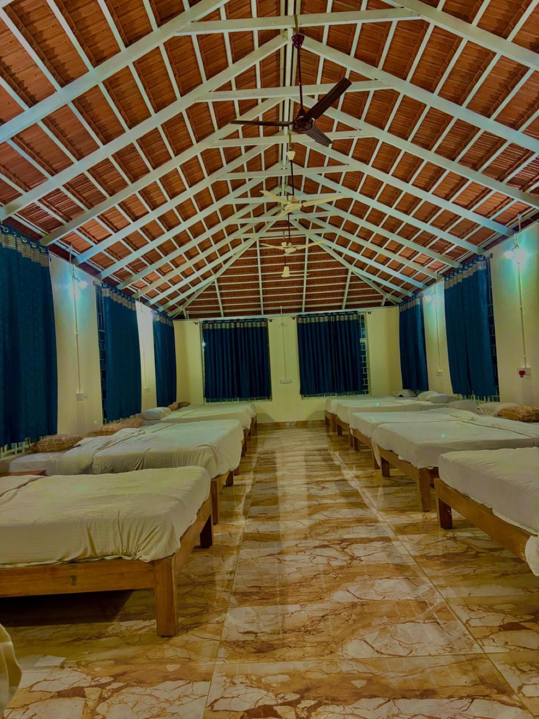 Dormitory room with multiple beds